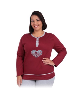 Πυτζάμα Γυναικεία Φούτερ Καρδιά