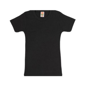 Φανελάκι Κοντό Μανίκι Μαύρο 100% Βαμβακερό